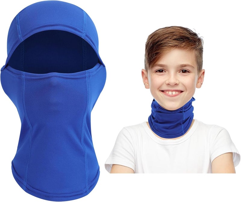 Beehow Store Kids Balaclava Ski Mask Scarf, Kids Fleece Gaiter Cold Weather Full Face Mask for Boys & Girls - Black - Image 3